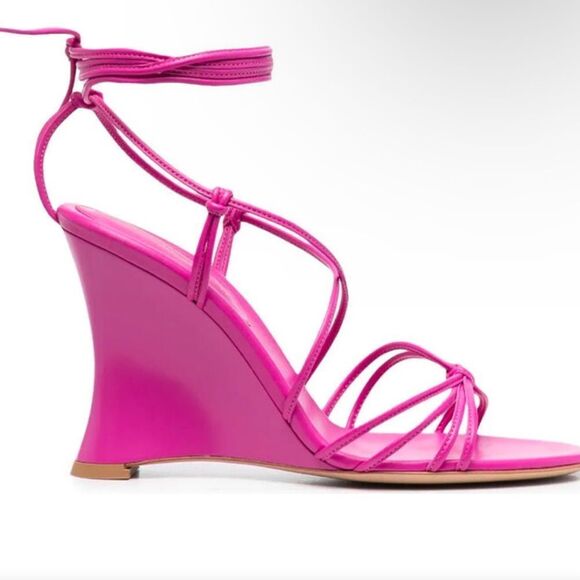 Gianvito Rossi Wedge with Suede Lace-up/Dust Bag 8.5 NWT $675 - Picture 4 of 10
